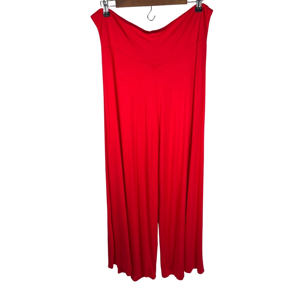 Made by Johnny Womens Red Wide Leg Palazzo Lounge Pants High Waist XXXL NEW